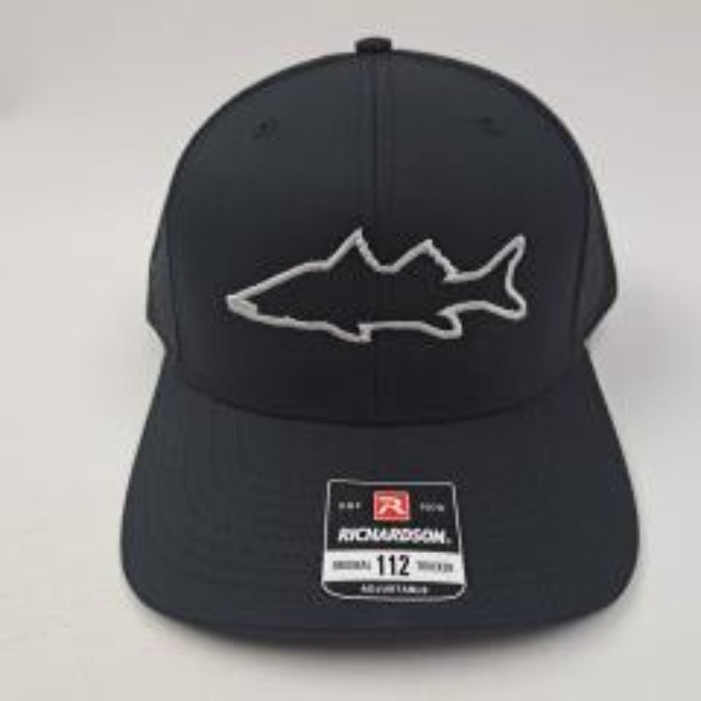 Richardson 112 Trucker Snook Embroidered Cap Hat Mesh Snapback Black